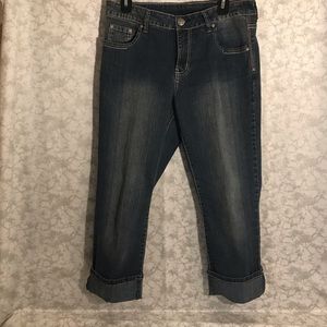 V.S.H. Denim crop jeans‎ w/embellished pockets 12